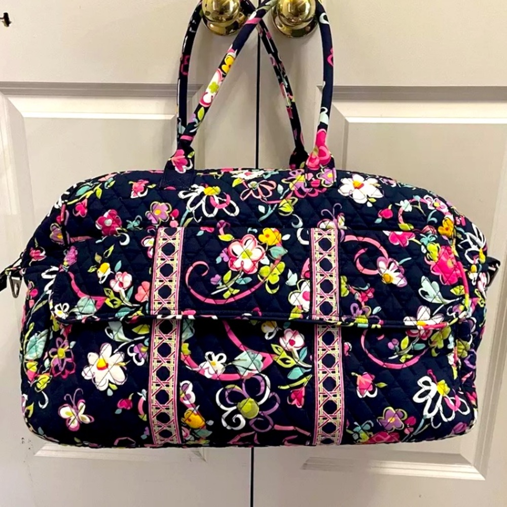 Vera Bradley Retired Ribbons print Weekender Large Tote Bag